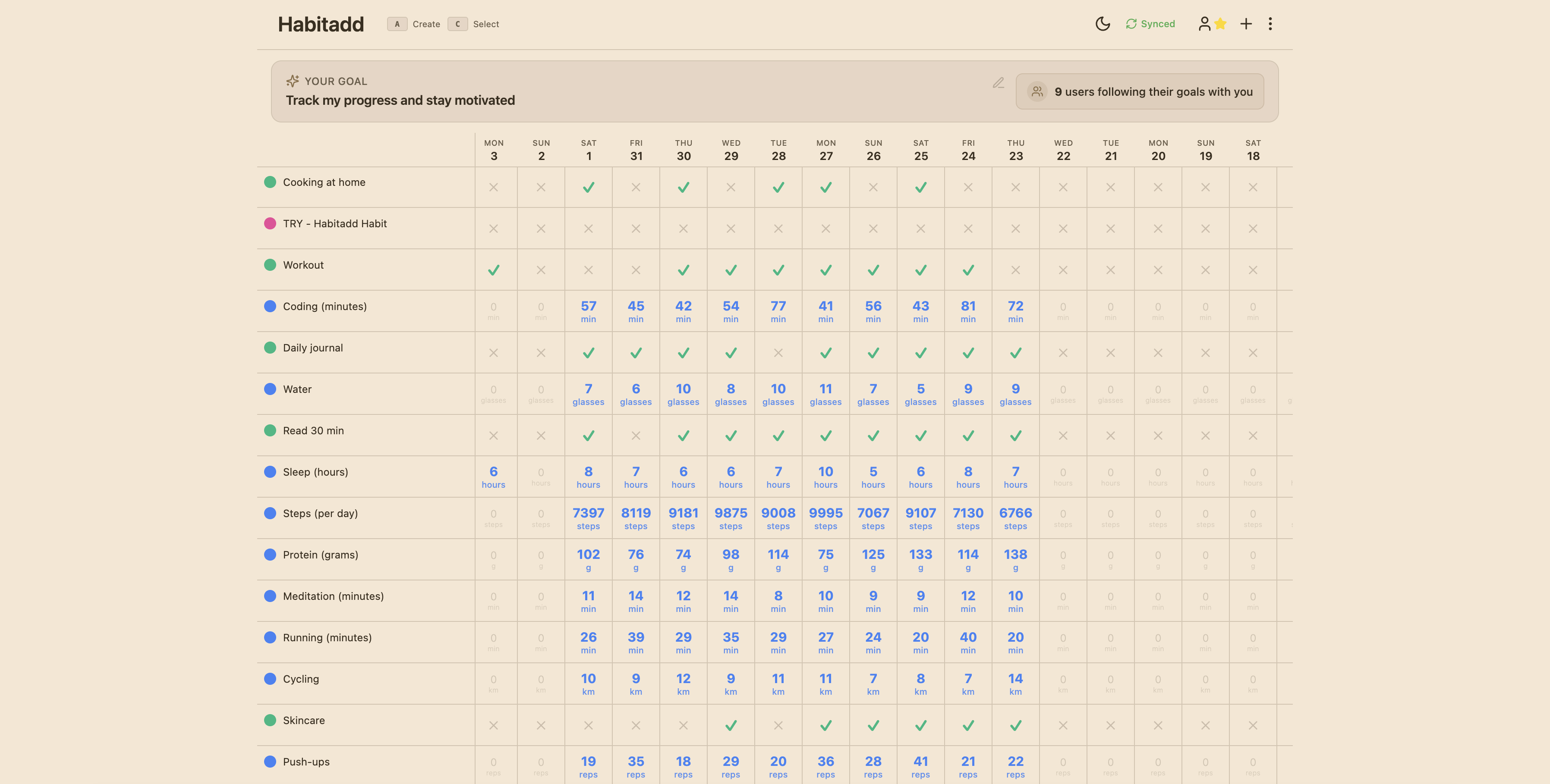 Calendar view - Desktop